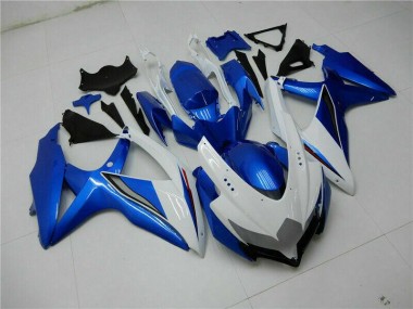 Blue White 2008-2010 Suzuki GSXR 600/750 Motorcycle Fairing Kits & Plastic