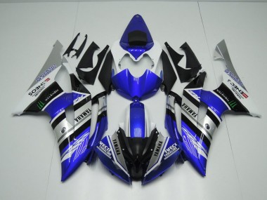 Blue White ENEOS Monster 2008-2016 Yamaha YZF R6 Motorcycle Fairings