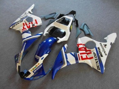 Blue White Fiat 2003-2005 Yamaha YZF R6 Motorcycle Fairings