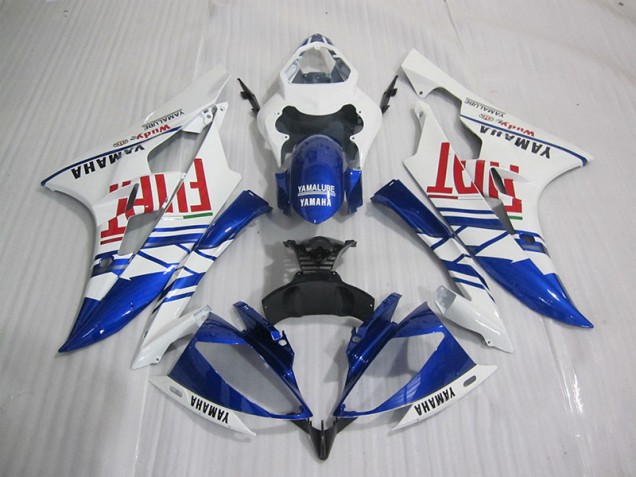 Blue White Fiat 2006-2007 Yamaha YZF R6 Motorcycle Fairings Blue White Fiat 2006-2007 Yamaha YZF R6 Motorcycle Fairings