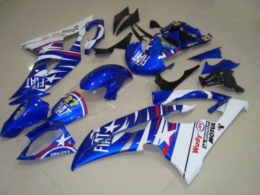 Blue White Fiat 27 Red Wudy 2008-2016 Yamaha YZF R6 Motorcycle Fairings