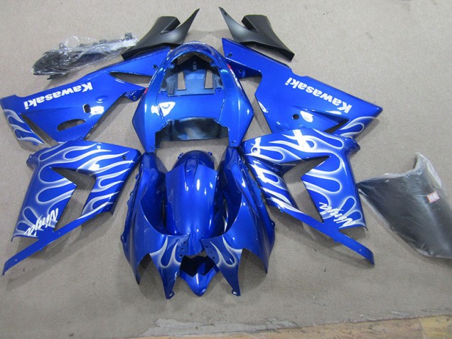 Blue White Flame 2003-2005 Kawasaki ZX10R Motorcycle Fairing Blue White Flame 2003-2005 Kawasaki ZX10R Motorcycle Fairing
