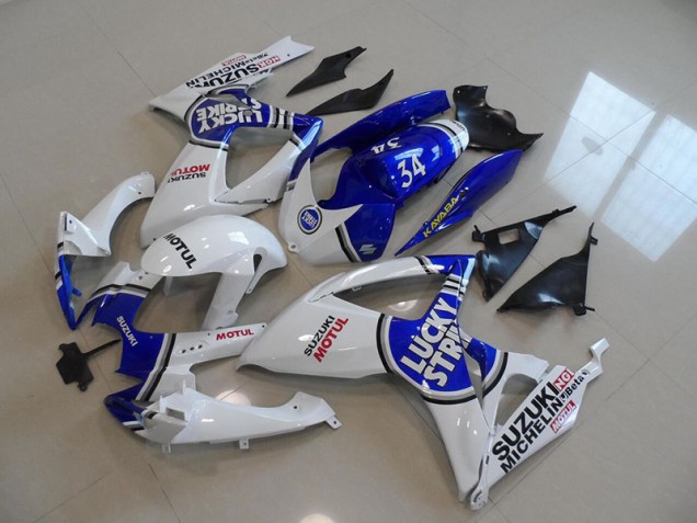 Blue White Lucky Strike Motul 34 2006-2007 Suzuki GSXR 750 Motorcycle Fairings Blue White Lucky Strike Motul 34 2006-2007 Suzuki GSXR 750 Motorcycle Fairings