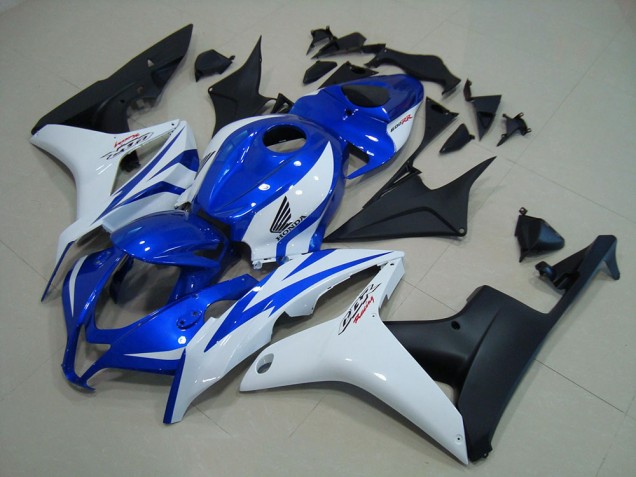 Blue White Matte Black 2007-2008 Honda CBR600RR Motorcycle Fairings Blue White Matte Black 2007-2008 Honda CBR600RR Motorcycle Fairings