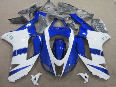 Blue White Monster 2007-2008 Kawasaki ZX6R Motorcycle Fairings
