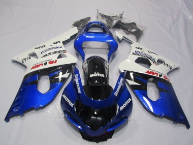 Blue White Motul 2001-2003 Suzuki GSXR 600 Motorcycle Fairings