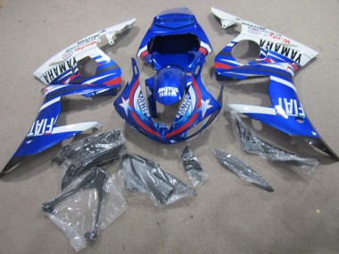 Blue White Motul Fiat 2003-2005 Yamaha YZF R6 Motorcycle Fairing