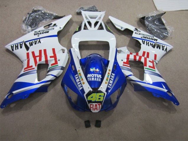 Blue White Motul Fiat 46 1998-1999 Yamaha YZF R1 Motorcycle Fairings Blue White Motul Fiat 46 1998-1999 Yamaha YZF R1 Motorcycle Fairings