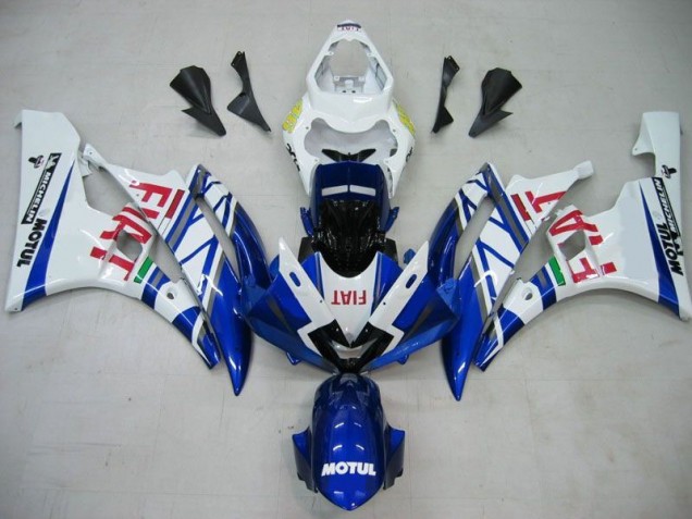 Blue White Motul Red Fiat 2006-2007 Yamaha YZF R6 Motorcycle Fairings Blue White Motul Red Fiat 2006-2007 Yamaha YZF R6 Motorcycle Fairings