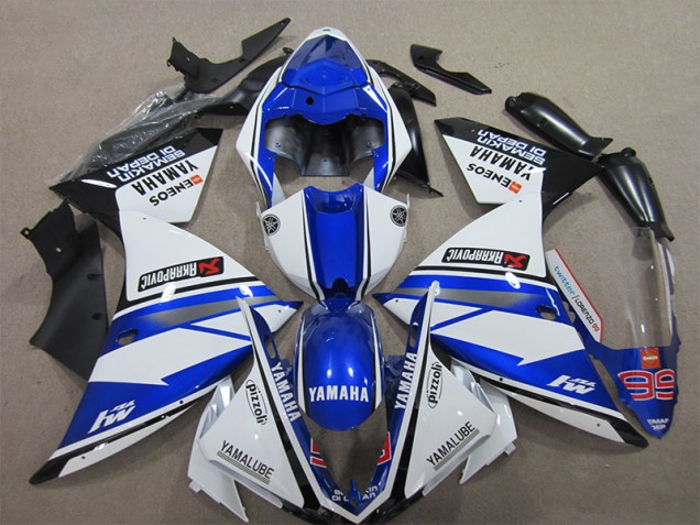 Blue White Pizzoli 2012-2014 Yamaha YZF R1 Motorcycle Fairings Blue White Pizzoli 2012-2014 Yamaha YZF R1 Motorcycle Fairings