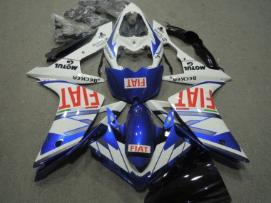 Blue White Red Fiat 2007-2008 Yamaha YZF R1 Motorcycle Fairings