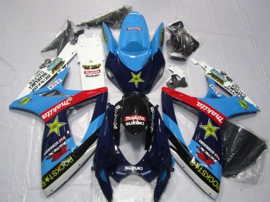Blue White Rockstar Makita 2006-2007 Suzuki GSXR 600 Motorcycle Fairings