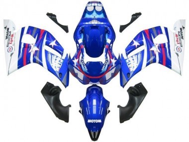 Blue White Star Fiat 1998-2002 Yamaha YZF R6 Motorcycle Fairings