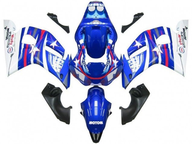 Blue White Star Fiat 1998-2002 Yamaha YZF R6 Motorcycle Fairings Blue White Star Fiat 1998-2002 Yamaha YZF R6 Motorcycle Fairings