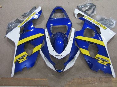 Blue White Yellow 2004-2005 Suzuki GSXR 600 Motorcycle Fairings