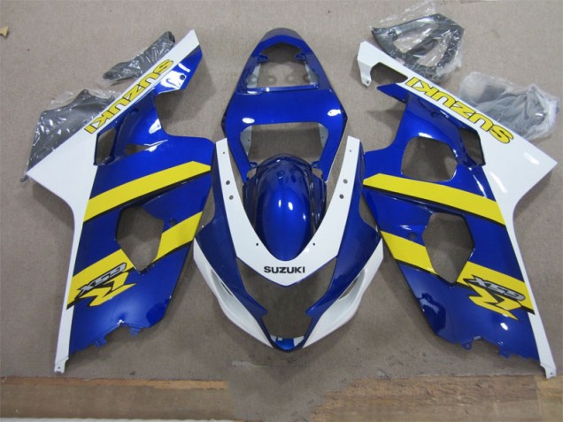 Blue White Yellow 2004-2005 Suzuki GSXR 600 Motorcycle Fairings Blue White Yellow 2004-2005 Suzuki GSXR 600 Motorcycle Fairings