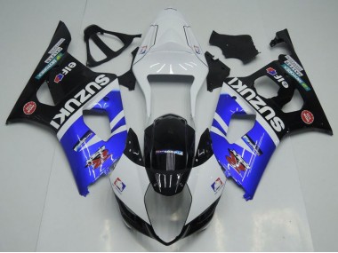 Blue White and Black 2003-2004 Suzuki GSXR 1000 Motorcycle Fairings