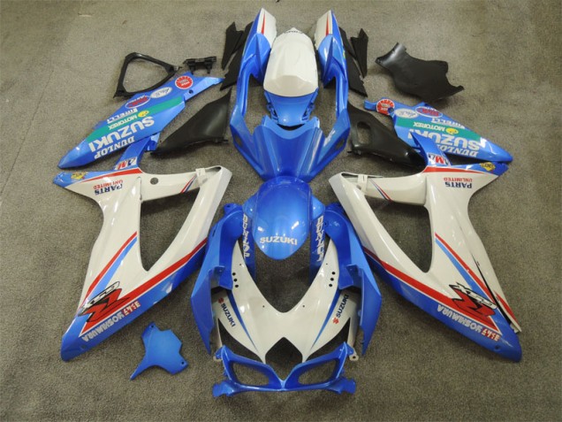 Blue White with Decals 2008-2010 Suzuki GSXR 600 Motorcycle Fairings