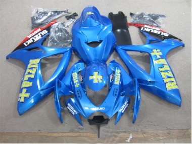Blue Yellow Rizla 2006-2007 Suzuki GSXR 600 Motorcycle Fairings