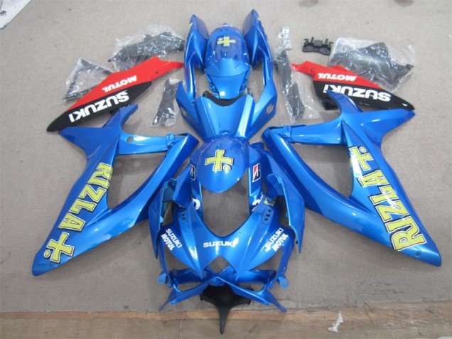 Blue Yellow Rizla White Motul 2008-2010 Suzuki GSXR 600 Motorcycle Fairings Blue Yellow Rizla White Motul 2008-2010 Suzuki GSXR 600 Motorcycle Fairings