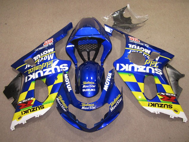 Blue Yellow Telefumica Movistar 2000-2002 Suzuki GSXR 1000 Motorcycle Fairings Blue Yellow Telefumica Movistar 2000-2002 Suzuki GSXR 1000 Motorcycle Fairings