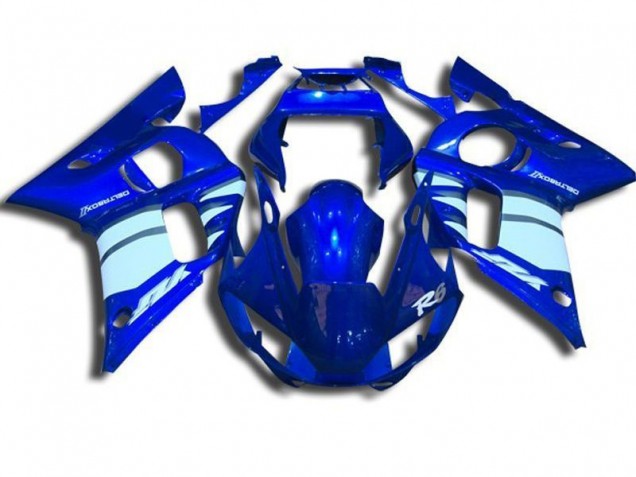 Blue and White 1998-2002 Yamaha YZF R6 Motorcycle Fairings Blue and White 1998-2002 Yamaha YZF R6 Motorcycle Fairings