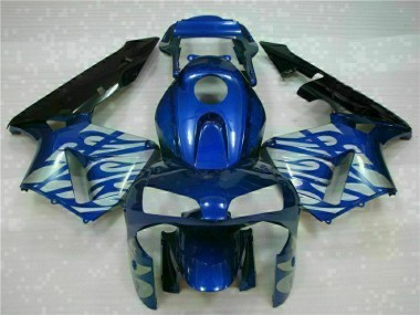 Blue with Silver Flame 2003-2004 Honda CBR600RR Motorcycle Fairings