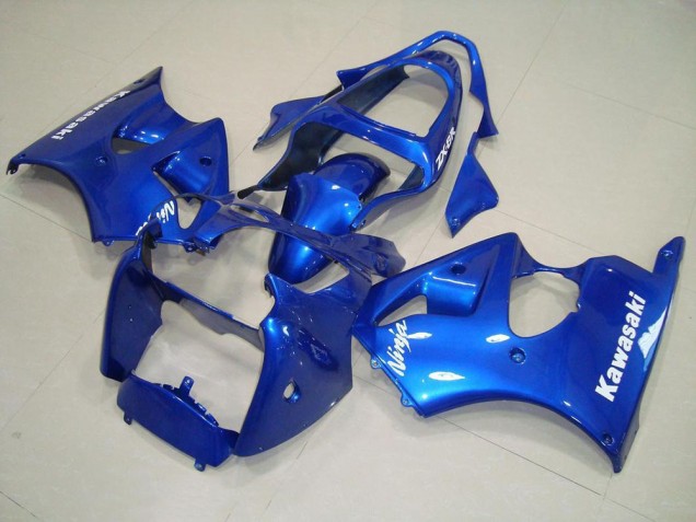 Blue with White Decals 2000-2002 Kawasaki ZX6R Motorcycle Fairings Blue with White Decals 2000-2002 Kawasaki ZX6R Motorcycle Fairings