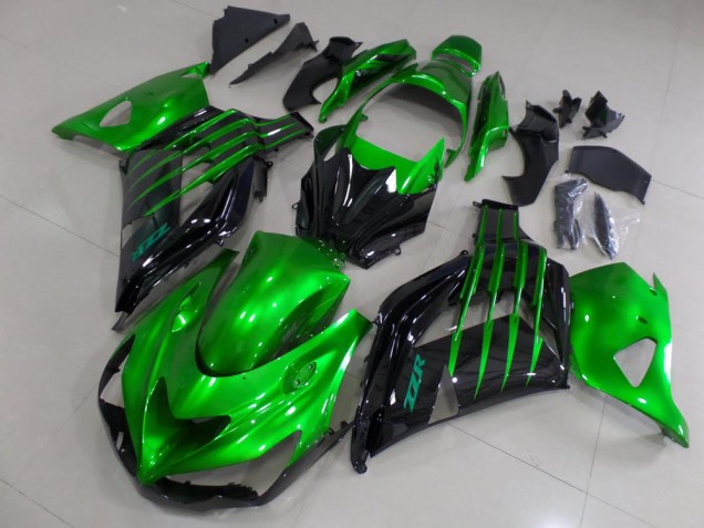 Candy Green and Black 2012-2021 Kawasaki ZX14R ZZR1400 Motorcycle Fairings Candy Green and Black 2012-2021 Kawasaki ZX14R ZZR1400 Motorcycle Fairings