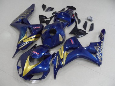 Dark Blue with Gold Stripe 2006-2007 Honda CBR1000RR Motorcycle Fairings