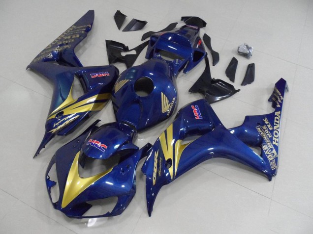 Dark Blue with Gold Stripe 2006-2007 Honda CBR1000RR Motorcycle Fairings Dark Blue with Gold Stripe 2006-2007 Honda CBR1000RR Motorcycle Fairings