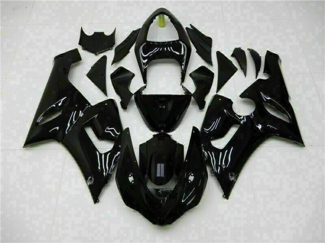 Glossy Black 2005-2006 Kawasaki ZX6R Motorcycle Fairing Glossy Black 2005-2006 Kawasaki ZX6R Motorcycle Fairing