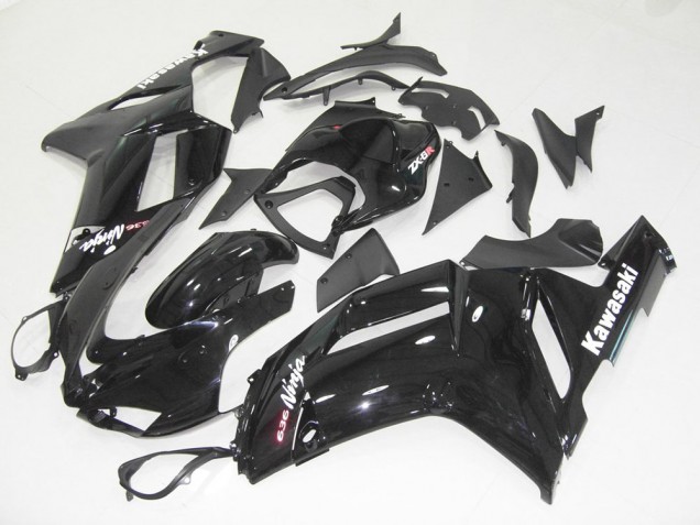 Glossy Black 2007-2008 Kawasaki ZX6R Motorcycle Fairings Glossy Black 2007-2008 Kawasaki ZX6R Motorcycle Fairings