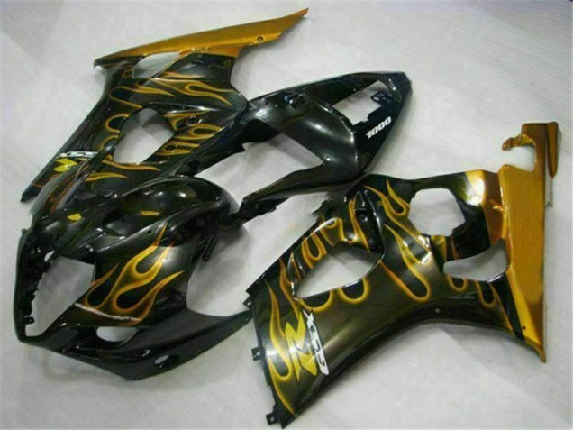 Gold Black 2003-2004 Suzuki GSXR 1000 Motorcycle Fairings Gold Black 2003-2004 Suzuki GSXR 1000 Motorcycle Fairings