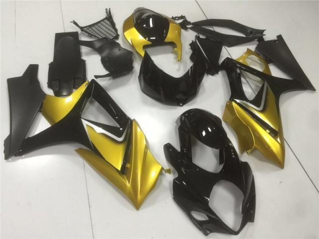 Gold Black 2007-2008 Suzuki GSXR 1000 Motorcycle Fairing Gold Black 2007-2008 Suzuki GSXR 1000 Motorcycle Fairing