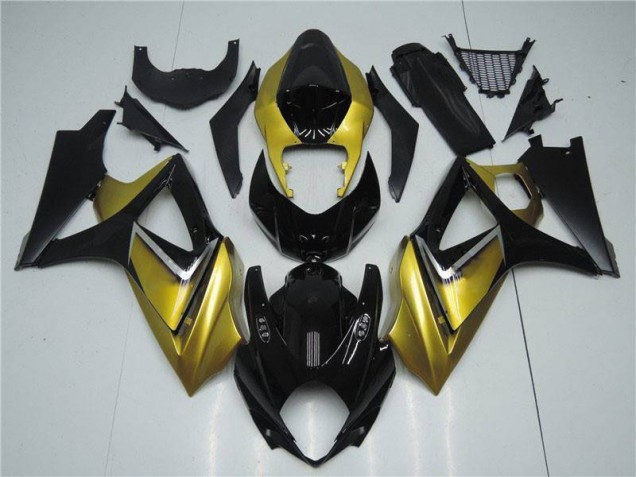 Gold Black 2007-2008 Suzuki GSXR 1000 Motorcycle Fairing Gold Black 2007-2008 Suzuki GSXR 1000 Motorcycle Fairing