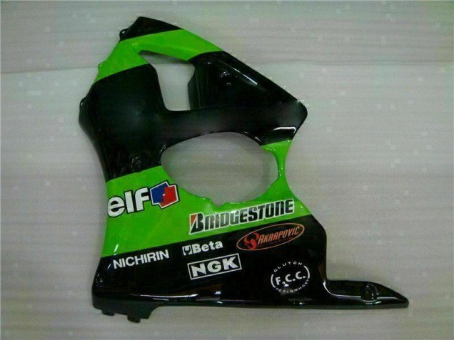 Green 2000-2002 Kawasaki ZX6R Motorcycle Fairings Green 2000-2002 Kawasaki ZX6R Motorcycle Fairings