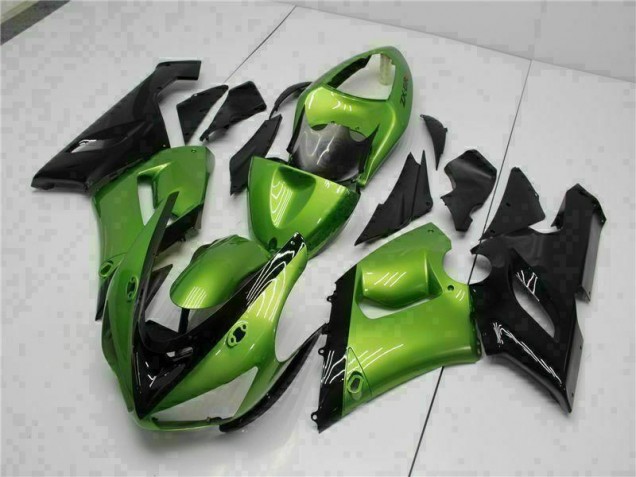 Green 2005-2006 Kawasaki ZX6R Motorcycle Fairing Kits & Plastic Green 2005-2006 Kawasaki ZX6R Motorcycle Fairing Kits & Plastic