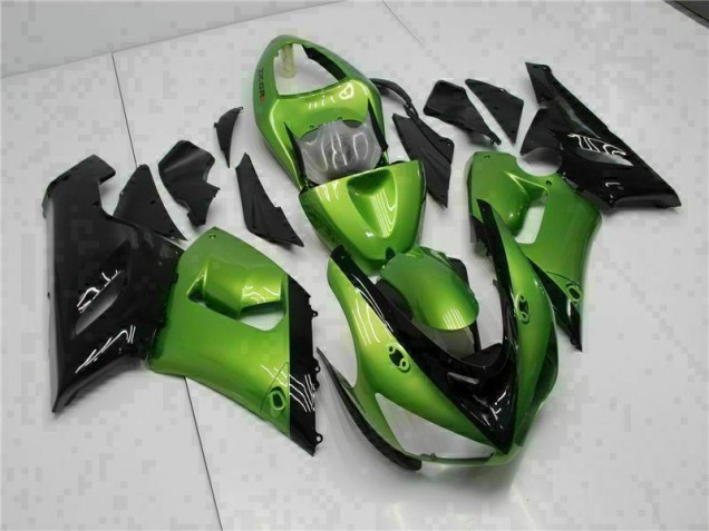 Green 2005-2006 Kawasaki ZX6R Motorcycle Fairing Kits & Plastic Green 2005-2006 Kawasaki ZX6R Motorcycle Fairing Kits & Plastic