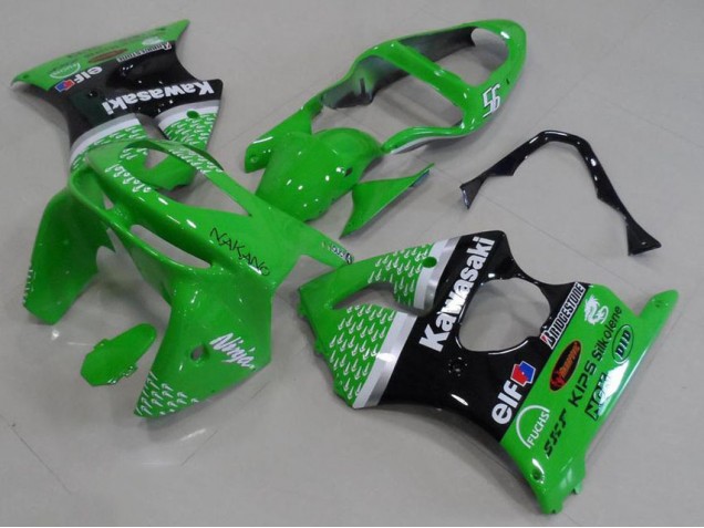 Green Black 1998-1999 Kawasaki ZX6R Motorcycle Fairings Green Black 1998-1999 Kawasaki ZX6R Motorcycle Fairings