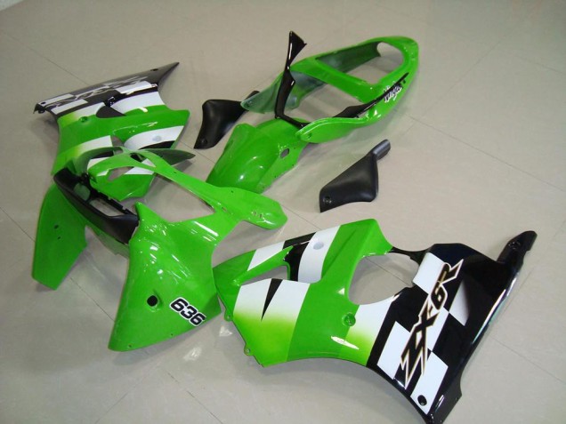 Green Black 2000-2002 Kawasaki ZX6R Motorcycle Fairing Kits Green Black 2000-2002 Kawasaki ZX6R Motorcycle Fairing Kits
