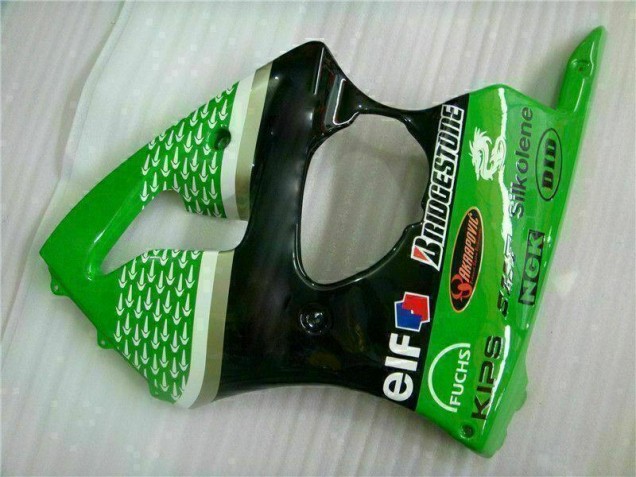 Green Black 2000-2002 Kawasaki ZX6R Motorcycle Fairing Kits & Plastic Green Black 2000-2002 Kawasaki ZX6R Motorcycle Fairing Kits & Plastic