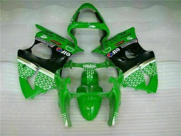 Green Black 2000-2002 Kawasaki ZX6R Motorcycle Fairing Kits & Plastic Green Black 2000-2002 Kawasaki ZX6R Motorcycle Fairing Kits & Plastic