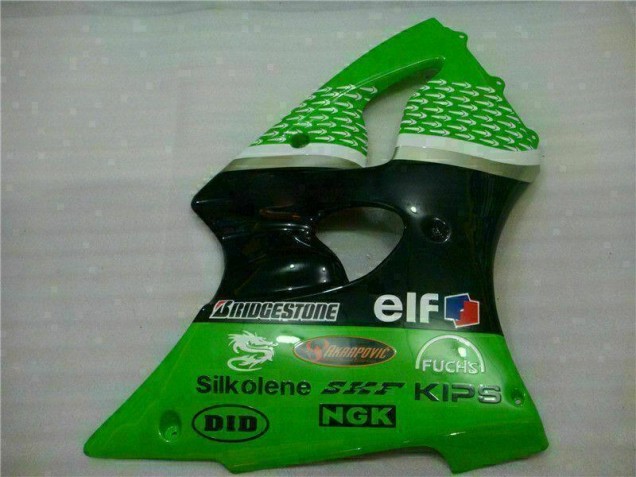 Green Black 2000-2002 Kawasaki ZX6R Motorcycle Fairing Green Black 2000-2002 Kawasaki ZX6R Motorcycle Fairing