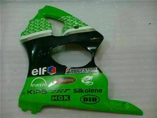 Green Black 2000-2002 Kawasaki ZX6R Motorcycle Fairing Green Black 2000-2002 Kawasaki ZX6R Motorcycle Fairing