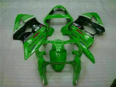 Green Black 2000-2002 Kawasaki ZX6R Motorcycle Fairing