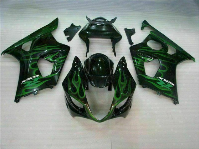Green Black 2003-2004 Suzuki GSXR 1000 Motorcycle Fairings Green Black 2003-2004 Suzuki GSXR 1000 Motorcycle Fairings