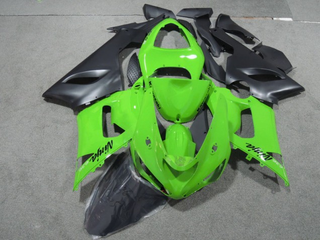 Green Black Ninja 636 2005-2006 Kawasaki ZX6R Motorcycle Fairings Green Black Ninja 636 2005-2006 Kawasaki ZX6R Motorcycle Fairings