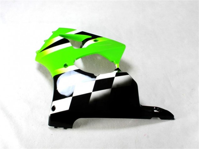 Green Black White 2000-2002 Kawasaki ZX6R Motorcycle Fairings Green Black White 2000-2002 Kawasaki ZX6R Motorcycle Fairings