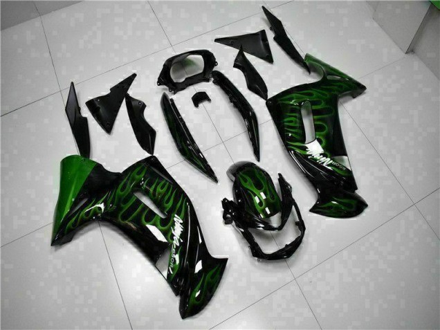 Green Flame 2006-2008 Kawasaki EX650 Motorcycle Fairings Green Flame 2006-2008 Kawasaki EX650 Motorcycle Fairings